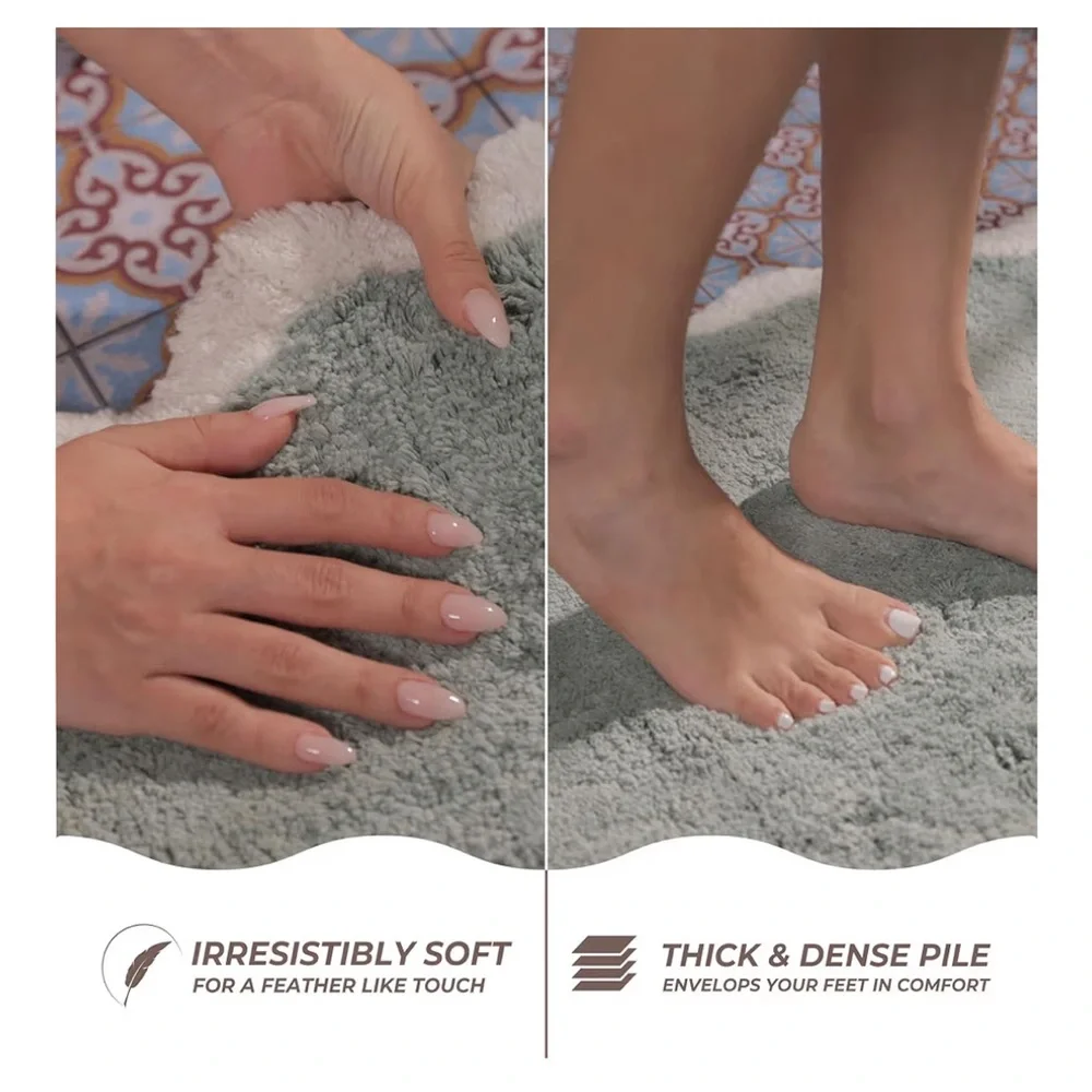 Blue Bathroom Mat Absorbent & Quick-Dry 20x32”